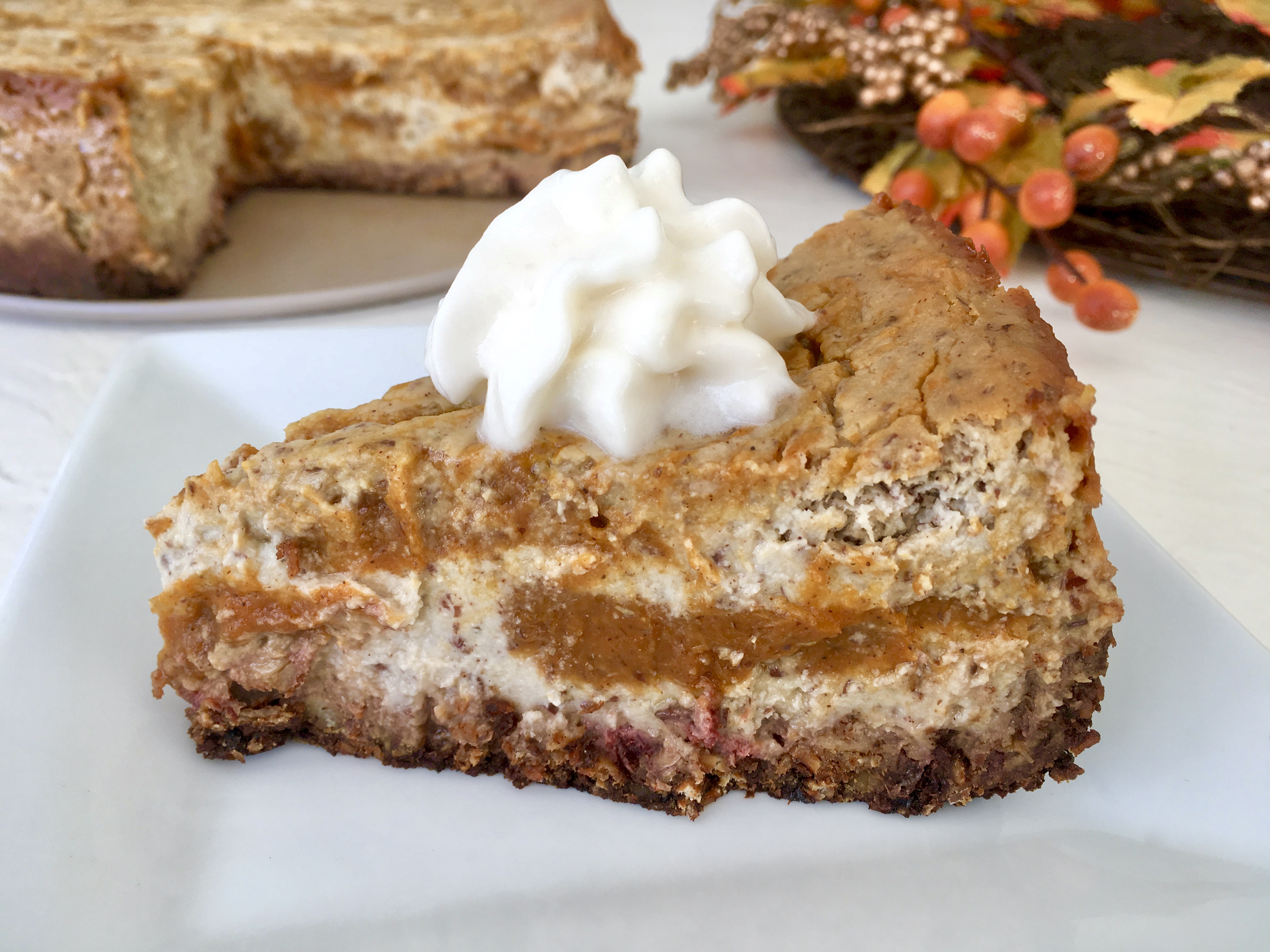 vegan pumpkin cheesecake