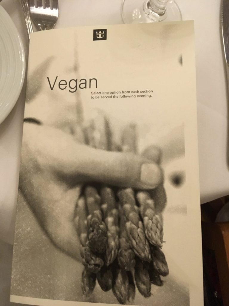Royal Caribbean vegan menu