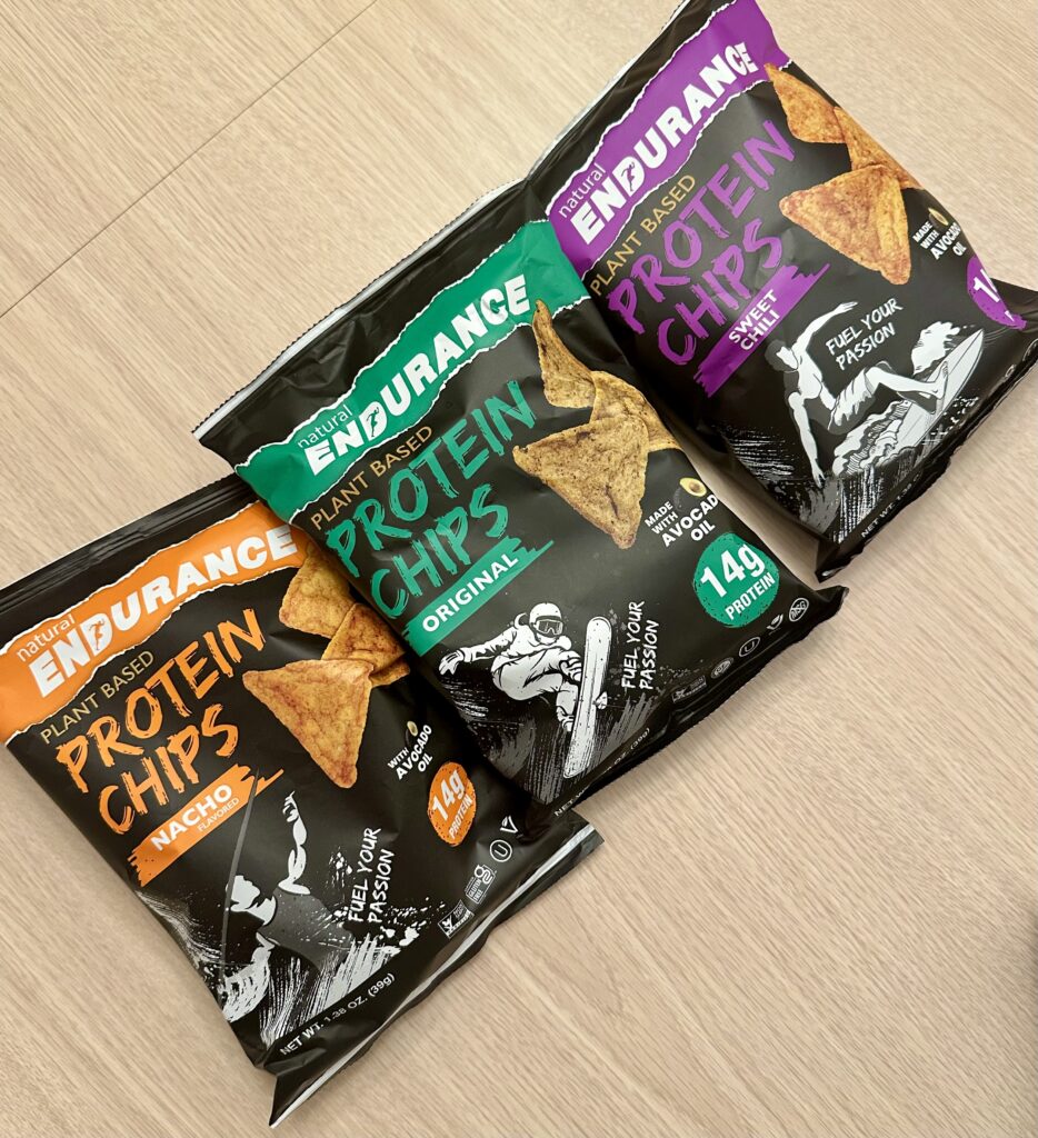 one of the best vegan high protein snacks: natural endurance chips