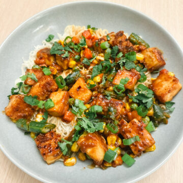 tofu peanut noodle dish