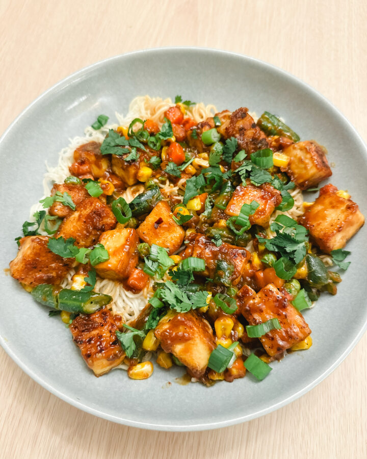 tofu peanut noodle dish